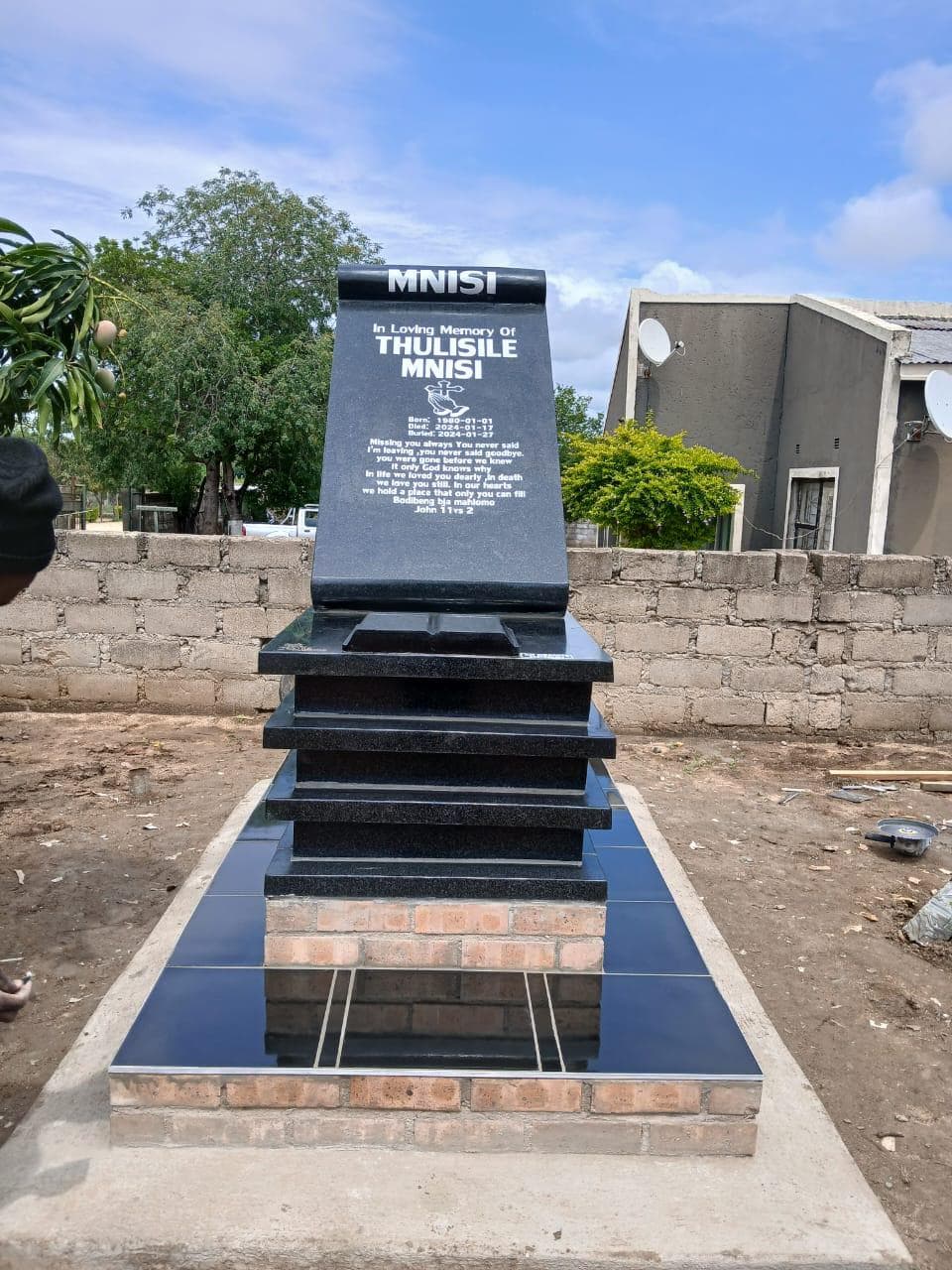 Professionally cleaned and restored tombstone